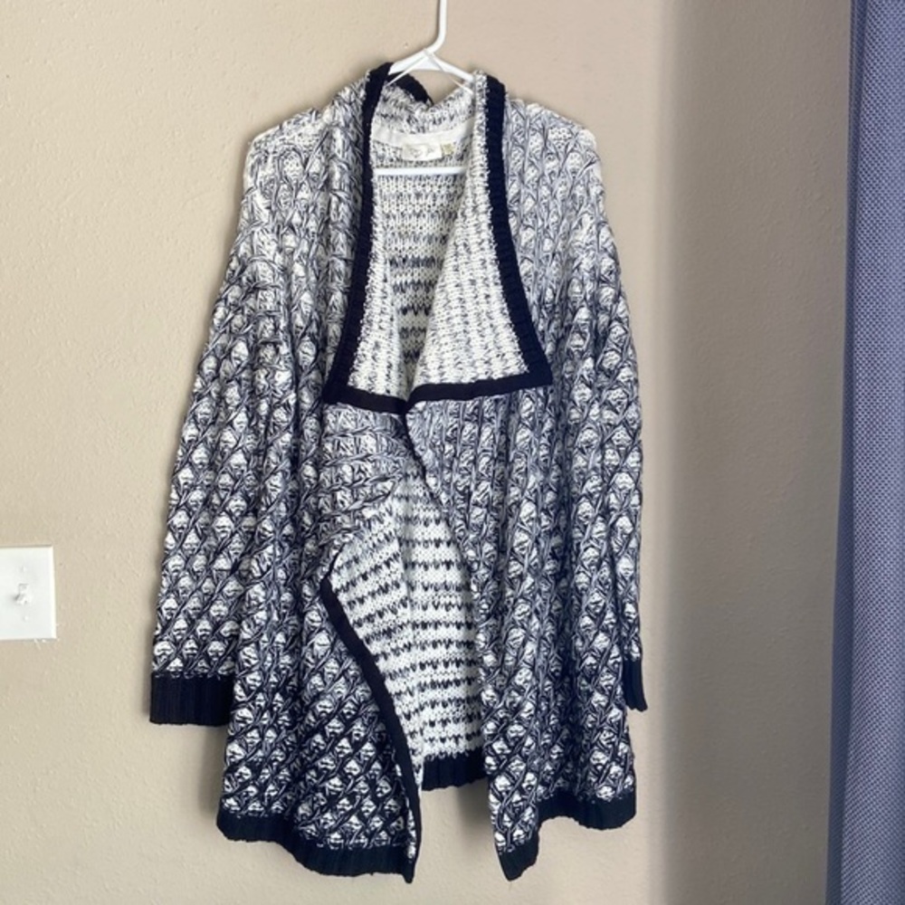 RD Style Black and White gradient Chunky Cardigan